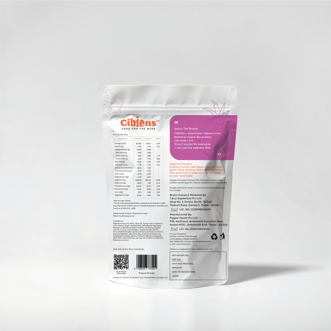 CHEESY GARLIC PROBIOTIC MAKHANA